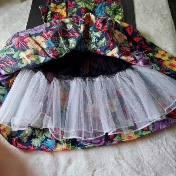 Vintage‎ 80s Floral Sundress Drop Waist - Picture 12 of 16